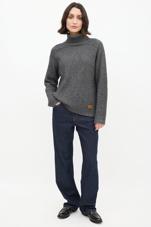 Dolce & Gabbana D&G Dark Grey Wool Turtleneck Sweater