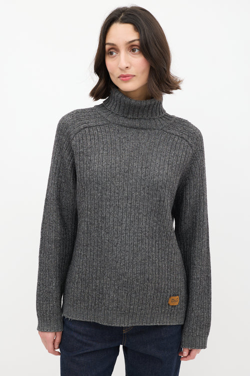 Dolce & Gabbana D&G Dark Grey Wool Turtleneck Sweater