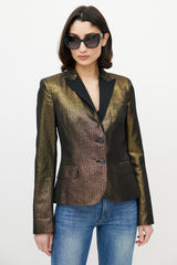 Dolce & Gabbana D&G Gold Brocade Peak Lapel Blazer