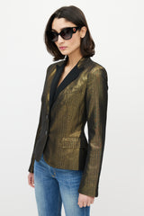Dolce & Gabbana D&G Gold Brocade Peak Lapel Blazer