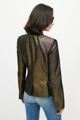 Dolce & Gabbana D&G Gold Brocade Peak Lapel Blazer