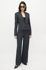 Dolce & Gabbana D&G Grey & Blue Pinstripe Pant Suit