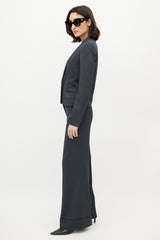 Dolce & Gabbana D&G Grey & Blue Pinstripe Pant Suit