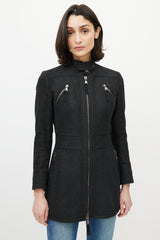 Dolce & Gabbana D&G Grey Wool Zip Long Jacket
