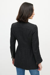Dolce & Gabbana D&G Grey Wool Zip Long Jacket