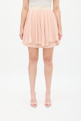 Dolce & Gabbana D&G Pink Plissé Mini Circle Skirt