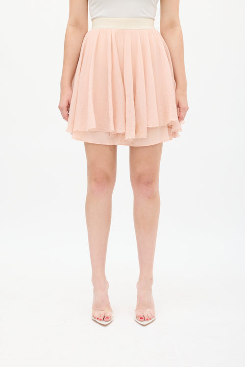 Dolce & Gabbana D&G Pink Plissé Mini Circle Skirt