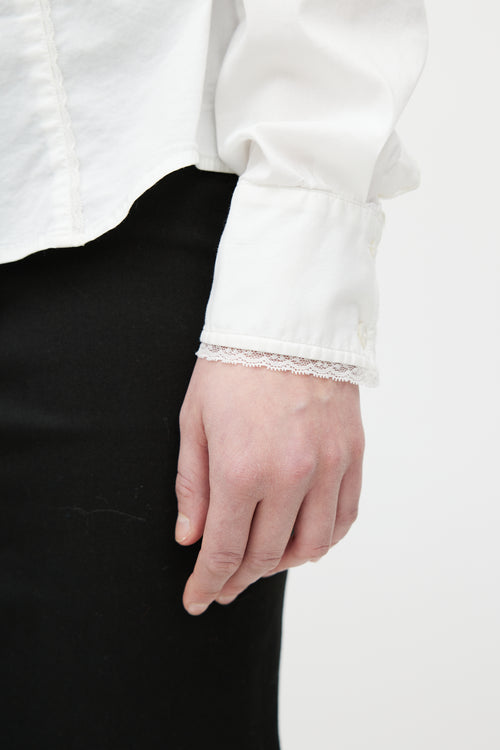Dolce & Gabbana D&G White Lace Trim Shirt