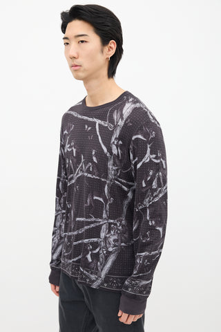 Dolce & Gabbana Dark Grey Graphic Long Sleeve T-Shirt