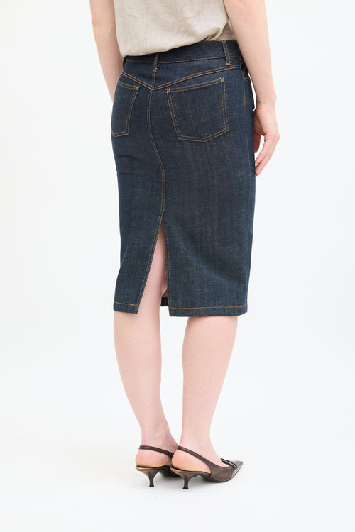 Dolce & Gabbana Dark Wash Denim Pencil Skirt