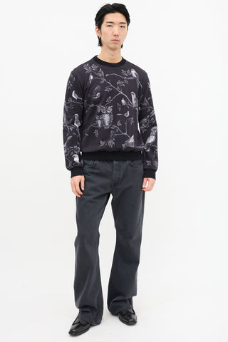 Dolce & Gabbana Dark Grey Branch Graphic Crewneck