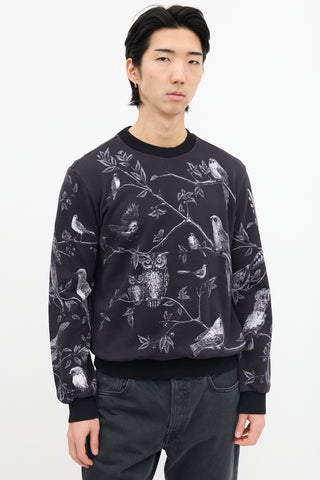 Dolce & Gabbana Dark Grey Branch Graphic Crewneck