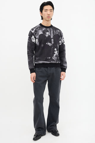 Dolce & Gabbana Dark Grey Marlon Brando Graphic Crewneck