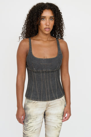 Dolce & Gabbana Denim Sleeveless Corset