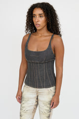 Dolce & Gabbana Denim Sleeveless Corset