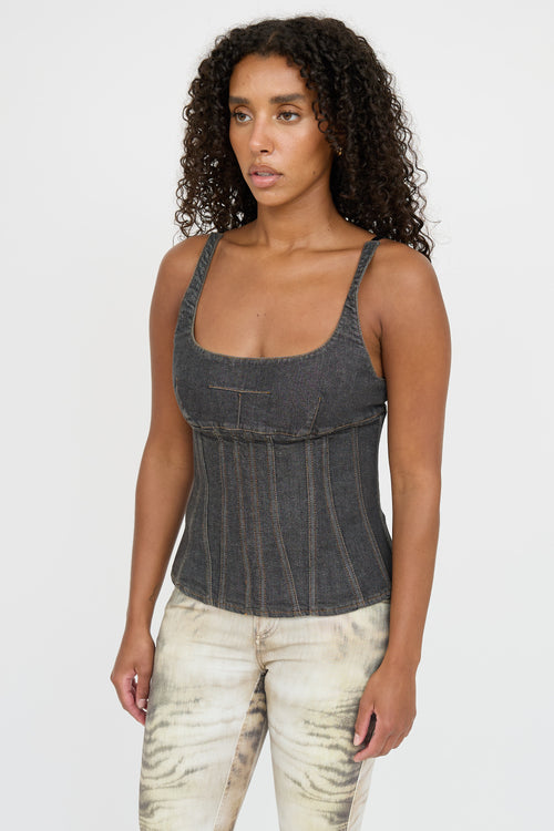 Dolce & Gabbana Denim Sleeveless Corset