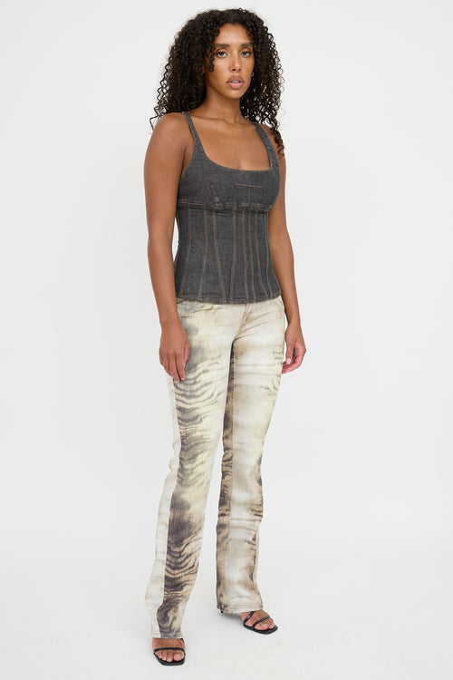 Dolce & Gabbana Denim Sleeveless Corset