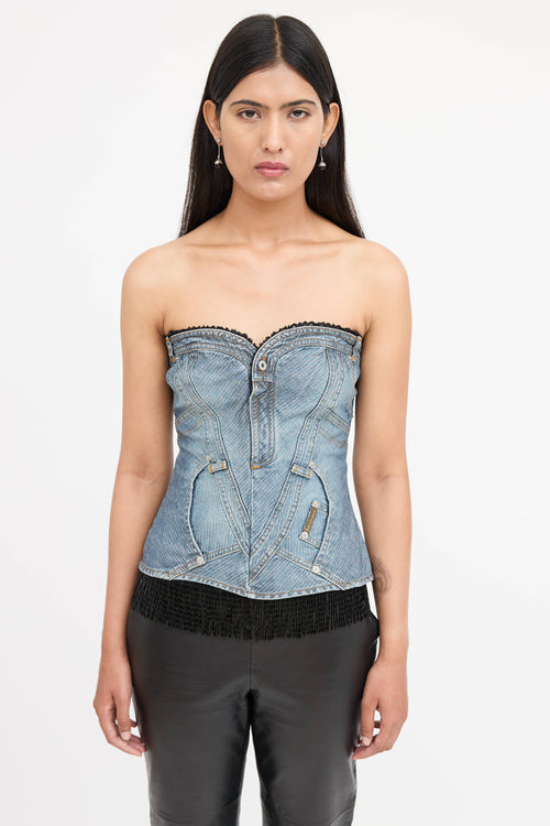 Dolce & Gabbana Denim Lace Corset