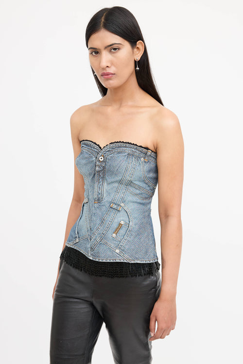 Dolce & Gabbana Denim Lace Corset