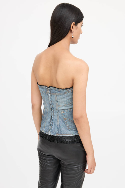 Dolce & Gabbana Denim Lace Corset