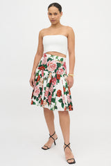 Dolce & Gabbana Drop Waist Rose Skirt