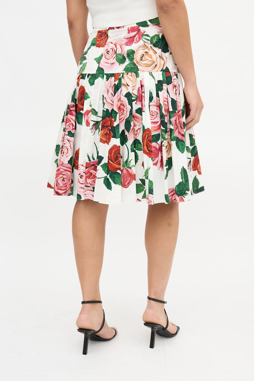 Dolce & Gabbana Drop Waist Rose Skirt