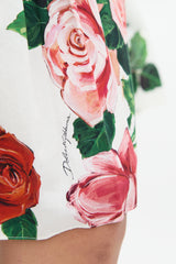 Dolce & Gabbana Drop Waist Rose Skirt