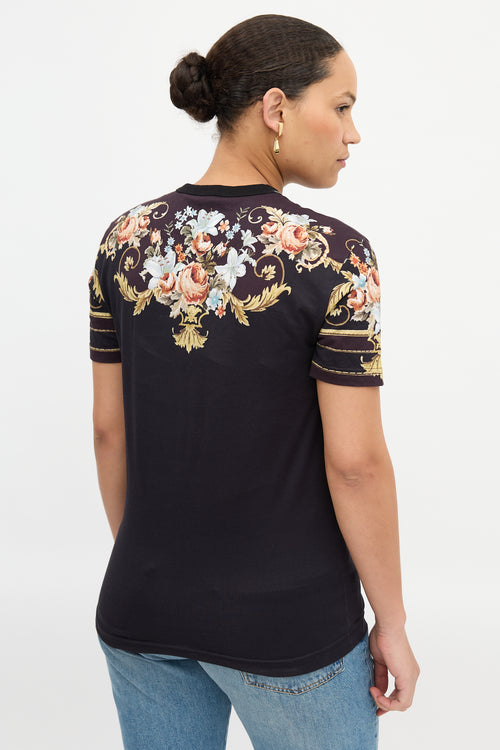 Dolce & Gabbana Floral Crest T-Shirt