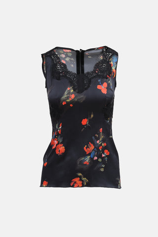 C. 1990s Floral Silk Top