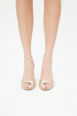 Dolce & Gabbana Gold & Multi Leather Knot Heeled Sandal