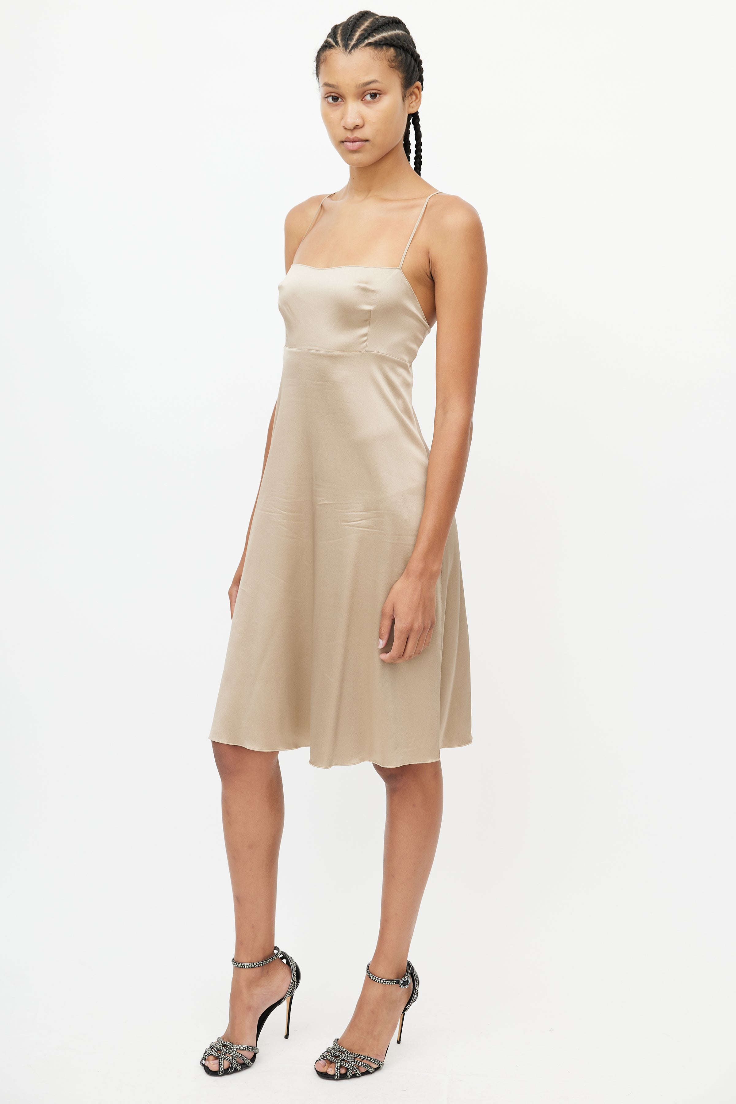 Dolce & Gabbana // Gold Satin Mini Dress VSP Consignment Dolce & Gabbana // Gold Satin Mini Dress VSP Consignment