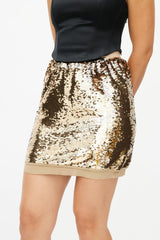 Dolce & Gabbana Gold Sequin Mini Skirt