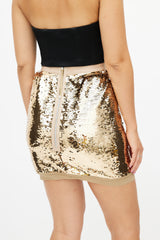 Dolce & Gabbana Gold Sequin Mini Skirt