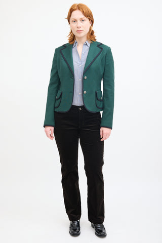 Dolce & Gabbana Green & Black Trim Blazer