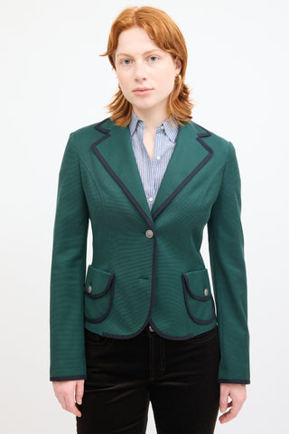 Dolce & Gabbana Green & Black Trim Blazer