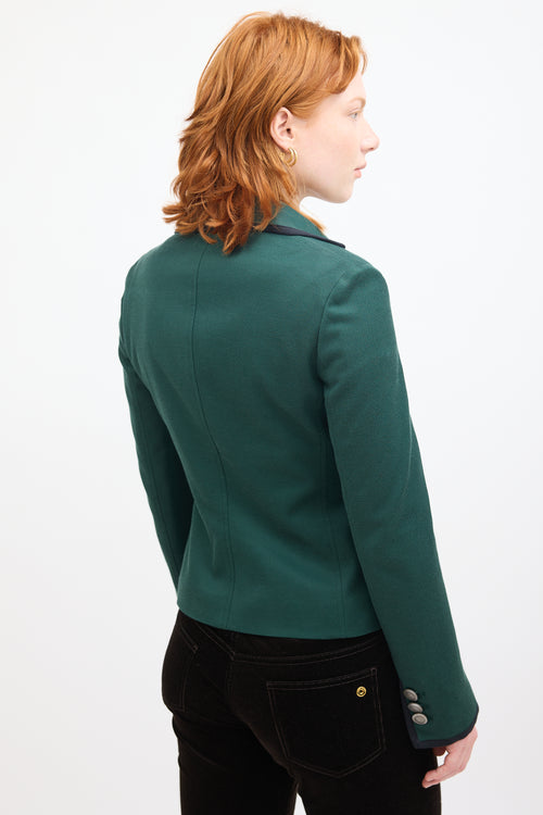 Dolce & Gabbana Green & Black Trim Blazer