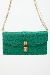 Dolce & Gabbana Green & Gold Borsa De Sera Lace Bag