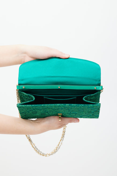 Dolce & Gabbana Green & Gold Borsa De Sera Lace Bag