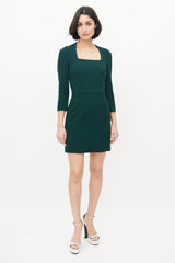 Dolce & Gabbana Green Three Quarter Sleeve Dress