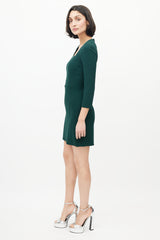 Dolce & Gabbana Green Three Quarter Sleeve Dress