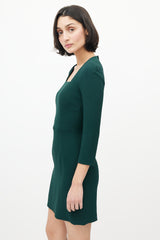 Dolce & Gabbana Green Three Quarter Sleeve Dress