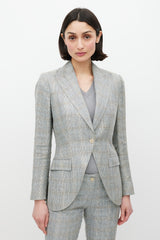 Dolce & Gabbana Grey & Beige Linen Two Piece Suit