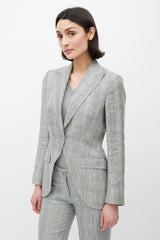 Dolce & Gabbana Grey & Beige Linen Two Piece Suit