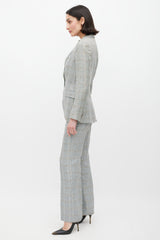 Dolce & Gabbana Grey & Beige Linen Two Piece Suit