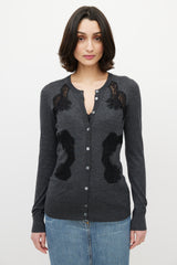 Dolce & Gabbana Grey & Black Lace Cardigan