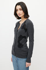 Dolce & Gabbana Grey & Black Lace Cardigan