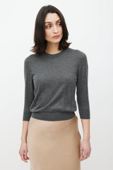 Dolce & Gabbana Grey Cashmere Knit Sweater