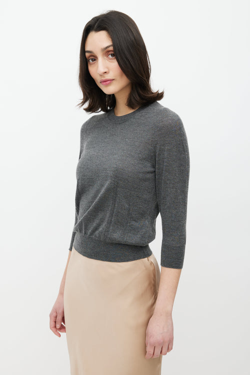 Dolce & Gabbana Grey Cashmere Knit Sweater