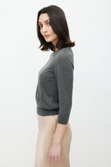 Dolce & Gabbana Grey Cashmere Knit Sweater