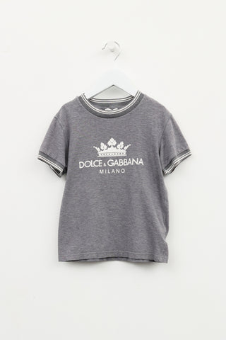 Dolce & Gabbana Kids Grey Graphic T-Shirt